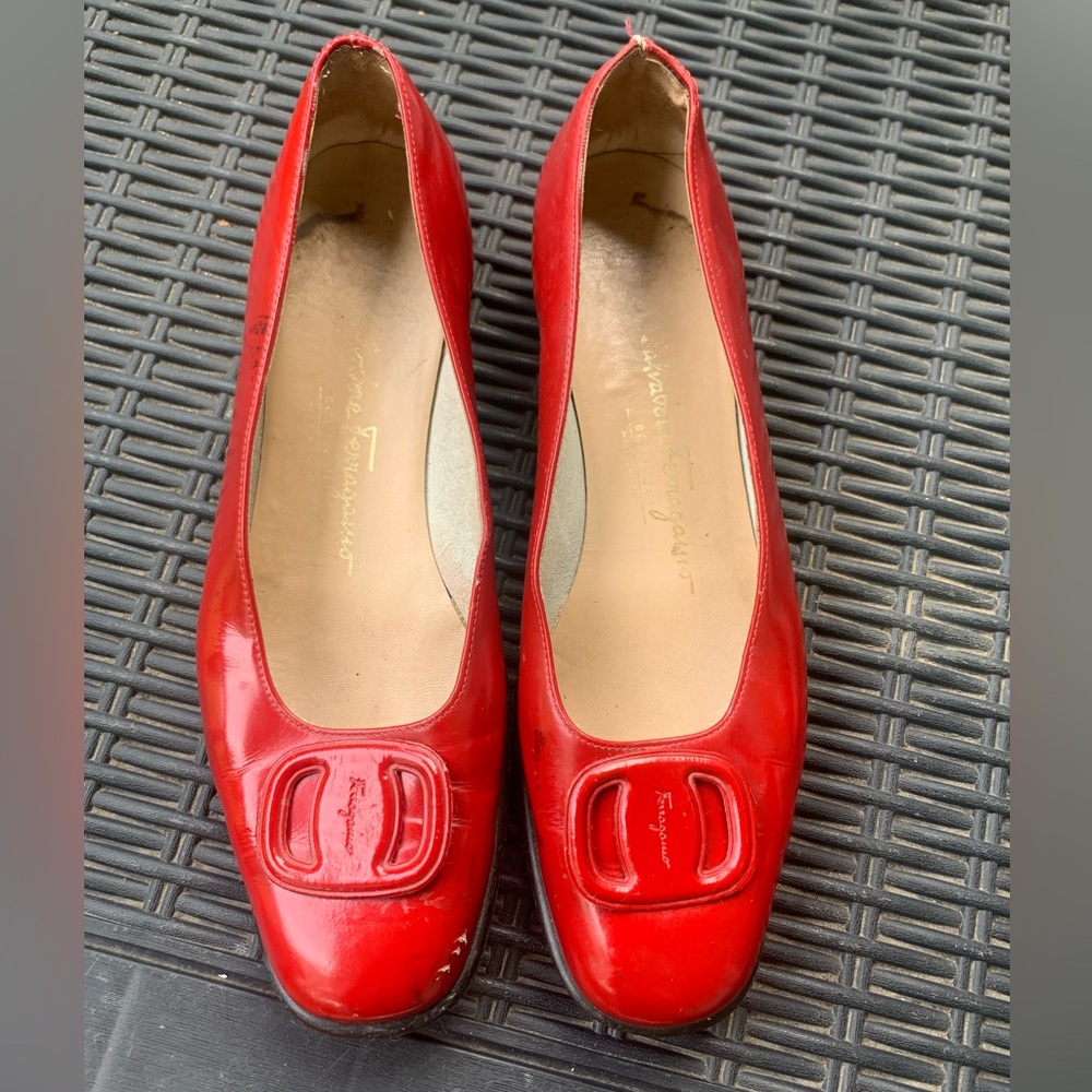 Salvatore Ferragamo Red Leather Loafers